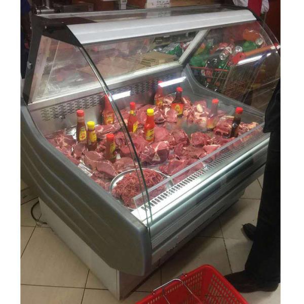Curved Glass 2m Supermarket Refrigeration Equipments