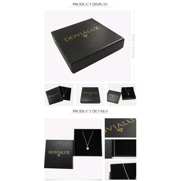 Black Jewelry Paper Gift Box Cardboard Necklace Packaging Lightweight With Sponge