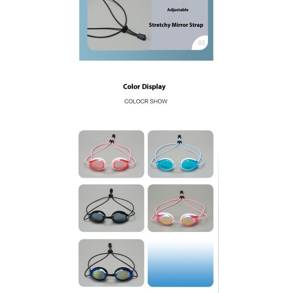 【Speed Racing Frame Style】Customized coated swimming goggles by the manufacturer: Low-resistance fit + Anti-fog and anti-glare features, ideal for professional training / competitions