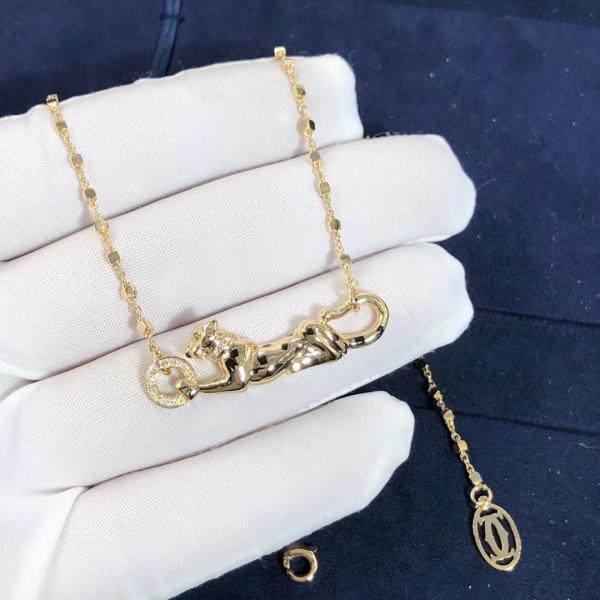 Car Tie 18k Gold  PanthèRe De Car Tier Necklace Rose Gold Tsavorite Garnets VVS Diamonds