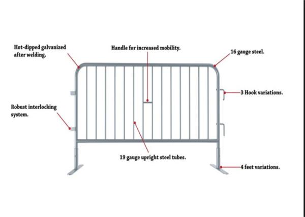 Concert Metal Road Traffic 2.0mm Crowd Barrier Fencing