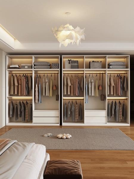 Household Sliding Door Wardrobe Already Assembled Wooden Wardrobe Storage Units