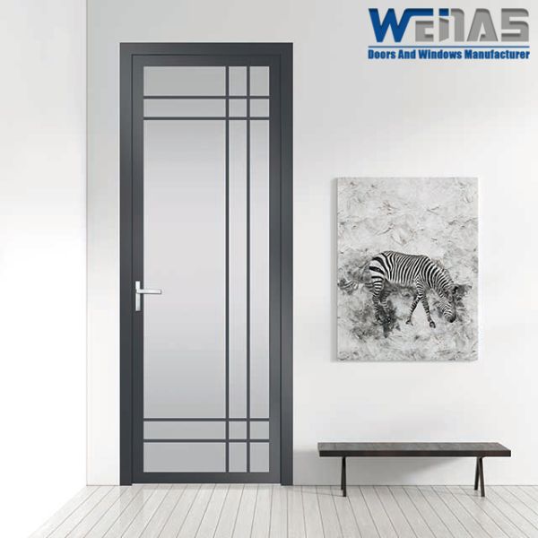 Modern Style Double Glass Aluminium Interior Casement Door Living Room Swing Door
