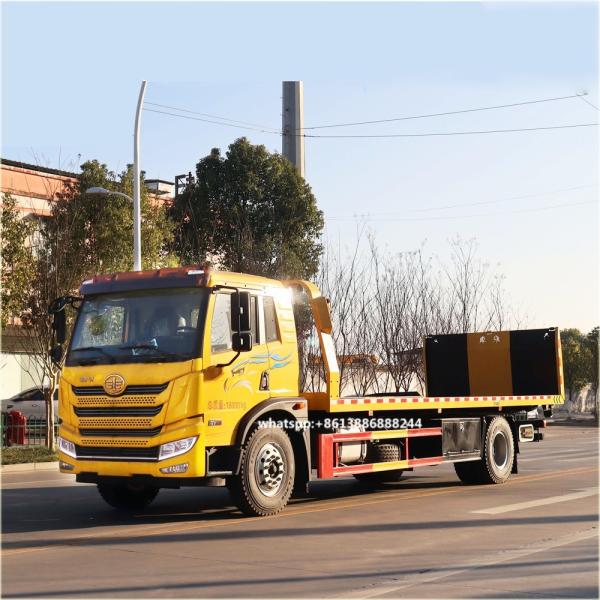 FAW 4*2 10 Tons Large Plate   One Tow Two Wrecker   Popular Road Rescue Trailer  Rollback
