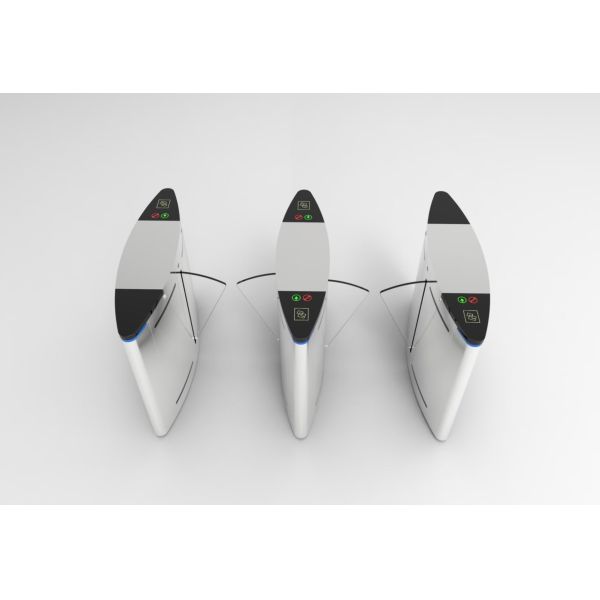 304 Stainless Steel Wing Gate Glasswing Compact Flap Turnstile with RS485 Communication and 550-1200mm Channel Width