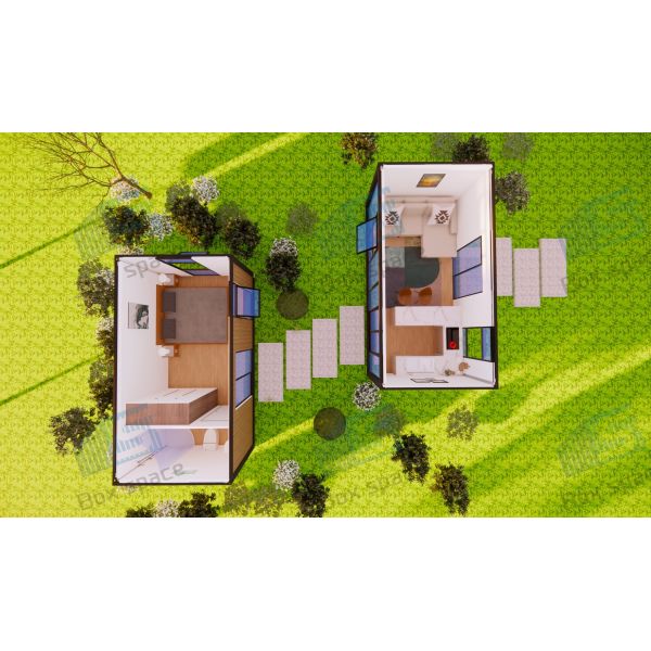 Boxspace 20ft Container Garden House For Friend Reception And Chilin Affordable Prefab Home With Wood-Like Exterior Cladding