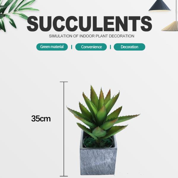 Custom Real Touch Mini Artificial Succulent Plant 35cm With Pot  Decor