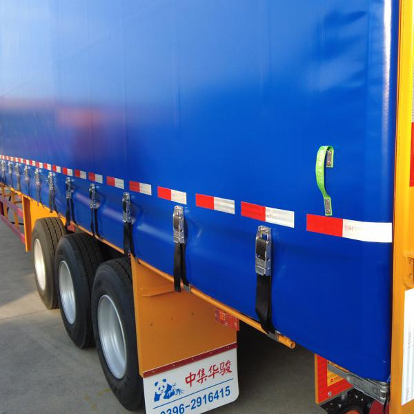 Green Transport Utility Dry Van Truck Trailer with Cage CIMC HUAJUN Customers Optional