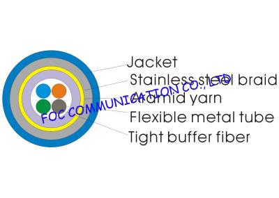 Optical Fiber Cable 4core With Flexible Metal Tube and Braid For CATV