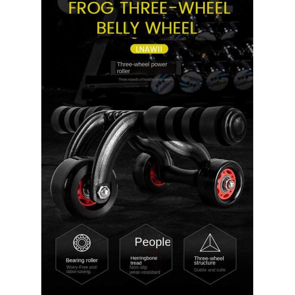 Unisex 3 Wheel Push Up Abdominal Wheel Roller For Muscle Training