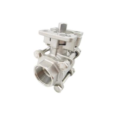 ISO5211 Plataforma alta NPT Filamento 3PC válvula de esfera de aço inoxidável Modelo NO. Q11F-16P