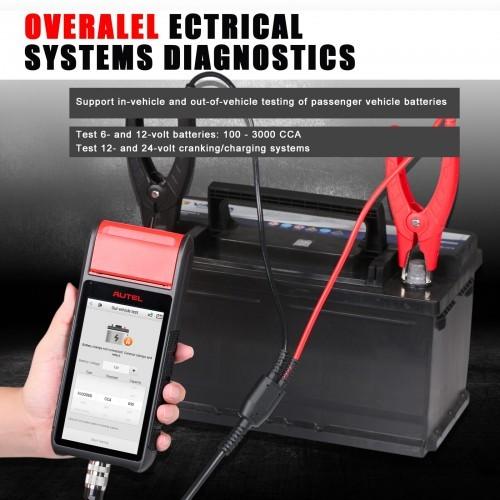 Touchscreen Battery Tester Auto Electrical System Analyzer Autel MaxiBAS BT608E OBD2 Scanner Built-In Printer for 12V