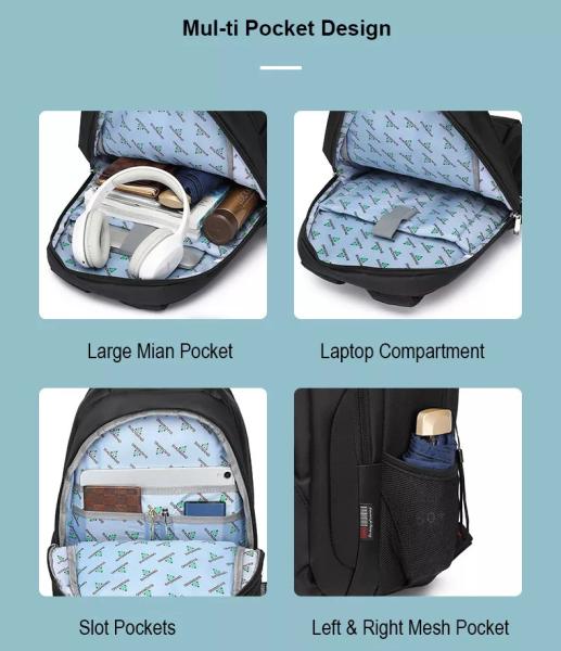 Gym Camera Backpack Travelling Bags Hiking Lightweight Nylon Mens 34x19x48CM