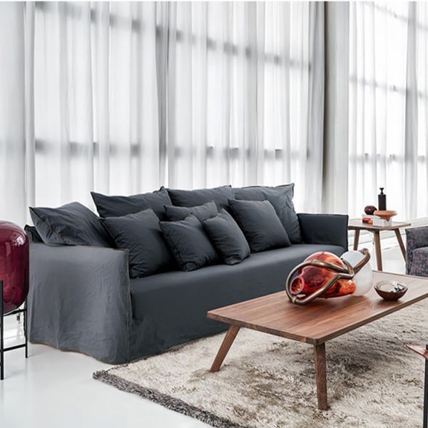 Wabi-sabi Flax Art Simple Modern Single Double Three Can Be Disassembled and Washed Small Home Sofa Customization