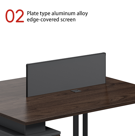 Modern Wooden Workstation Desks with Storage Space Facing Each Other Freestanding Design Easy Assembly