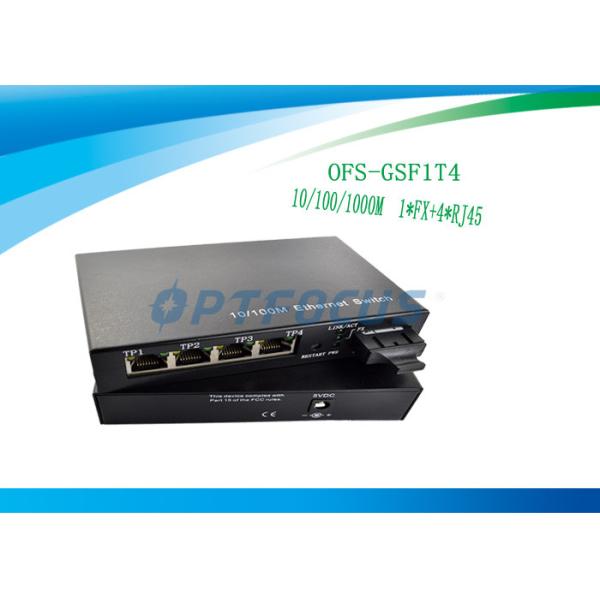 Ethernet 1000Mbps Poe Gigabit Switch 1 Port 1FX + 4UTP 1MKb External Power