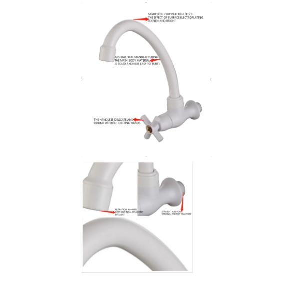Кран ванной комнаты аксессуарный тип Кран современного дизайна ABS Гусиная шея Вода Пластиковый кран