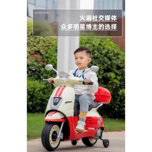 Двухместный 6В электрический мотоцикл для детей Мотоцикл 6-12 км/ч