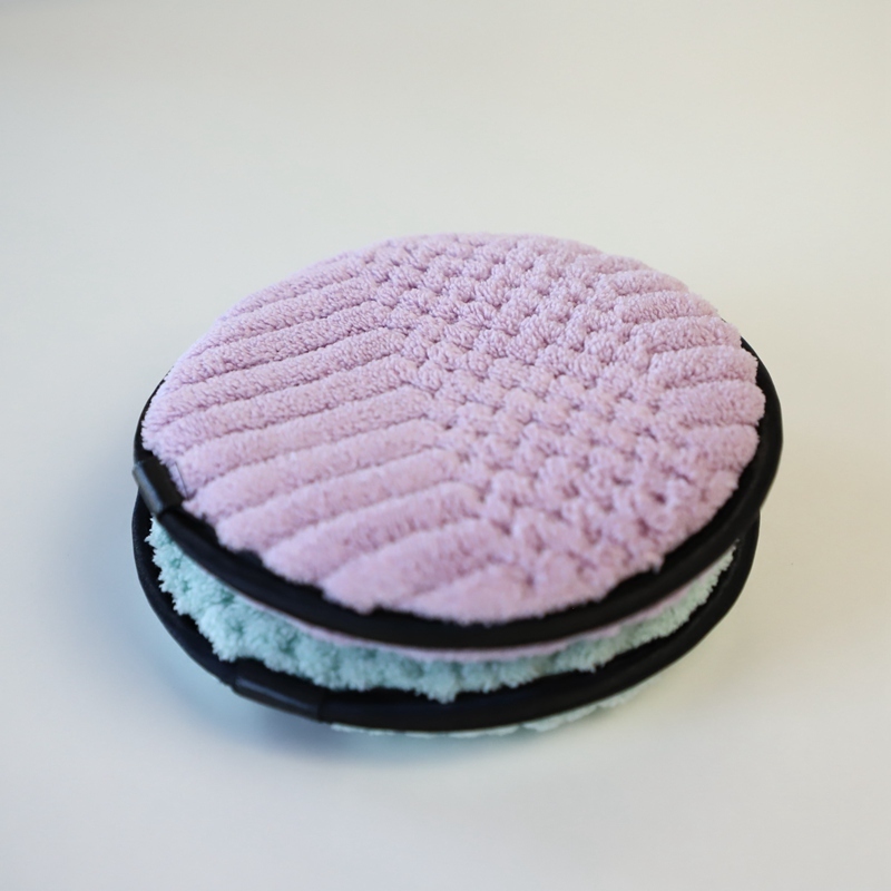 OEM / ODM 12cm Microfiber Pads Makeup Remover Customizable