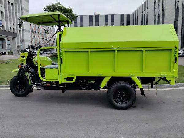 Gasoline Garbage Tricycle Three Wheeler 300cc Water Cooled Engine With Large Volume And Hydraulic Self Dumping For Both Urban And Rural Area Q3 Upgraded