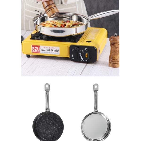 Hot Selling Kitchen Stainless Steel Non Stick Fry Pan Three Layer Double Bottom Medical Stone Frying Pans