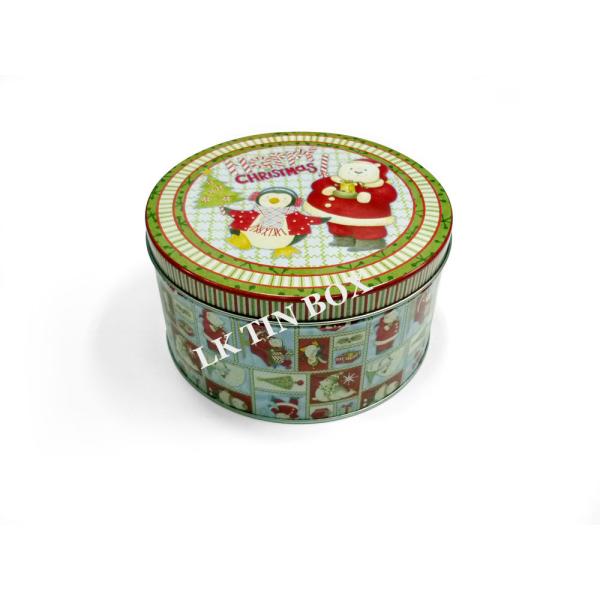 Caixa redonda da lata do cilindro do metal para o feriado de Chrismas e o empacotamento dos doces de Dia das Bruxas