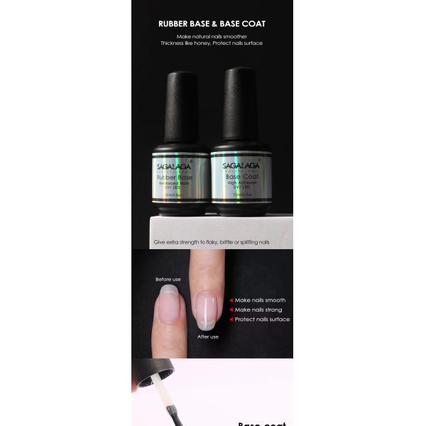 Vernis à ongles en gel caoutchouc de base transparent non toxique avec logo personnalisé pour salon professionnel et résultats longue durée