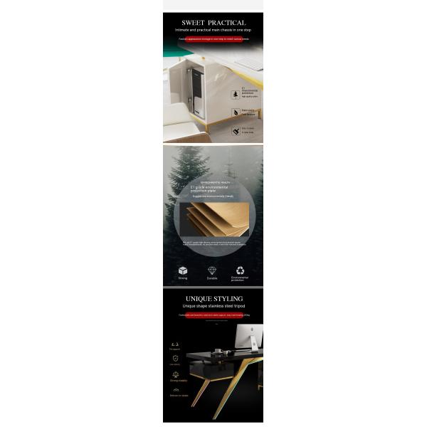 Muebles comerciales de diseño moderno Luz lujosa Escritorio del jefe con proceso de laca de horneado