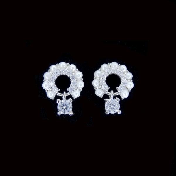 Ювелирные изделия серег жемчуга серег 925 жемчуга белого золота женщин серебряные элегантные