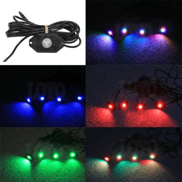 Multicolor CREE LED Light Pods RGB LED Rock Light Kit With Bluetooth 6000K