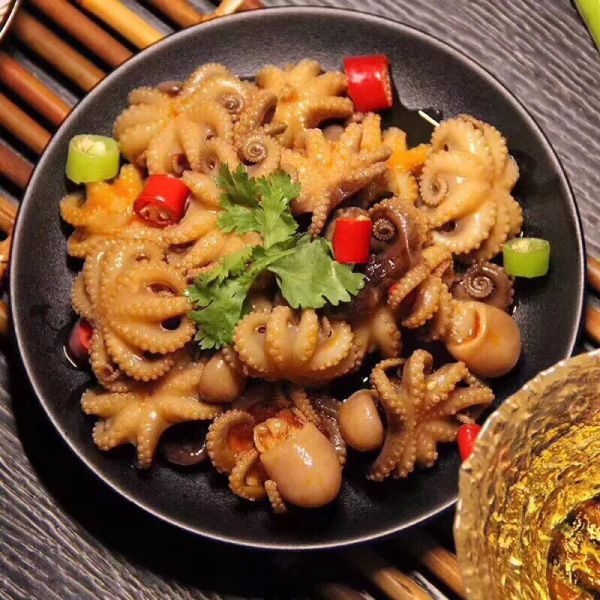 Oem Hot Selling Healthy Japanese Seafood Food Material Natural Taste Frozen Boiled Octopus Cleande Baby Octopus
