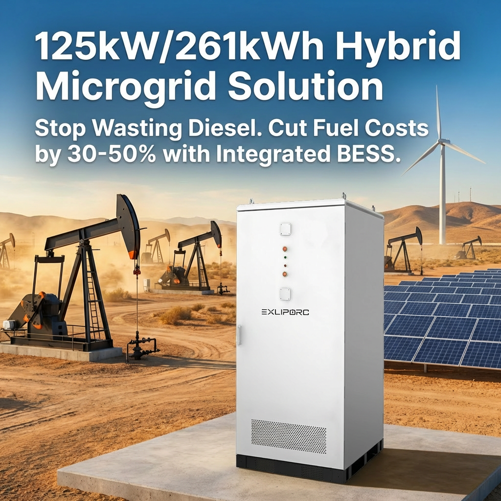 125kW 261kWh Liquid Cooling BESS Diesel Generator Hybrid Solution for Oil Gas Field Microgrid System