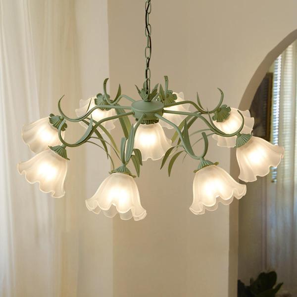 French Rustic Glass Chandelier Nordic Modern Dining Room Lights