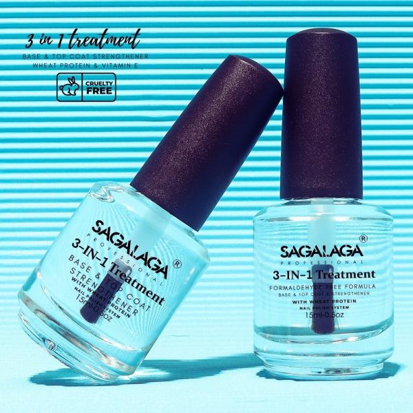Nail Strengthener Treatment Repair Polish Air Dry Base and Top Coat Gel for Thin and Damaged Nails