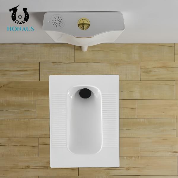 620*450*190mm Squatting Pan Ceramic Without Cistern Front Back Flush