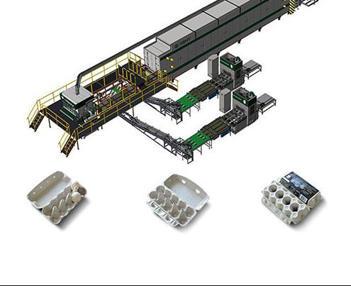 3 Mould Automatic Egg Carton Machine 1000pcs/H