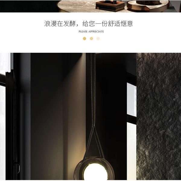 Nordic Modern Pendant Lights Glass Leather Belt Yo-yo Hanging Lamp(WH-GP-168)