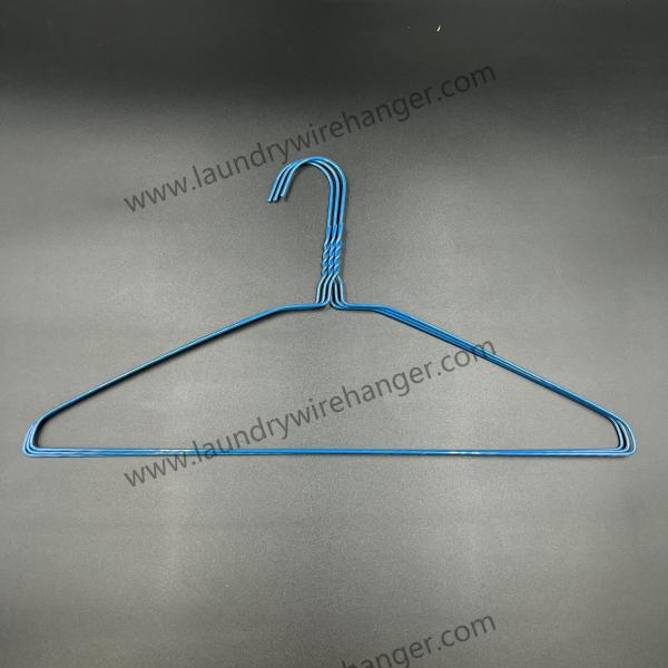 Blue Color Electric Galvanized Laundry Wire Hanger 14.5 Guage