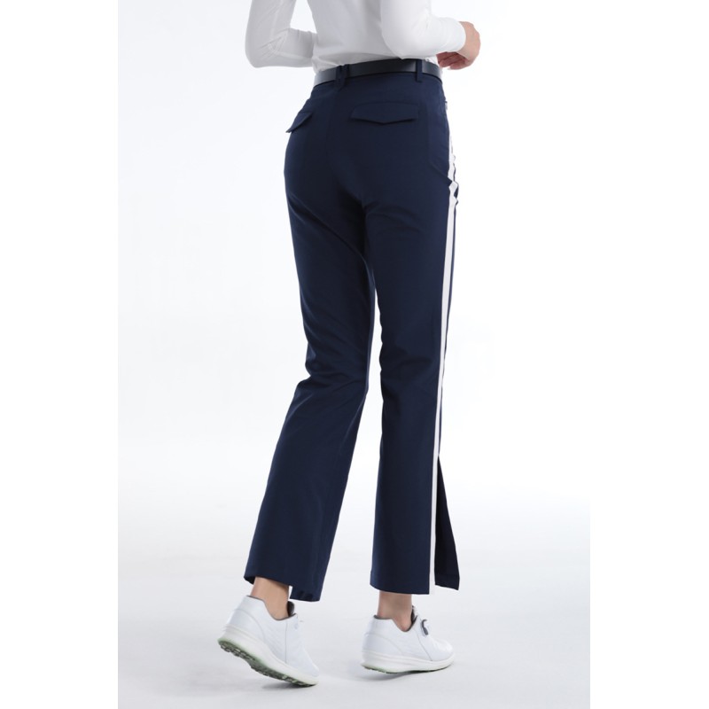 Custom OEM Women Slim Flare Golf Pants Split Hem Sport Pants Invisible Zipper Pockets