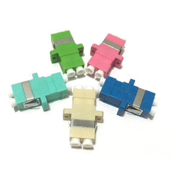 OM4 LC Duplex Fiber Optic Cable Adapter SC Simplex Cutout Flanged Violet Color