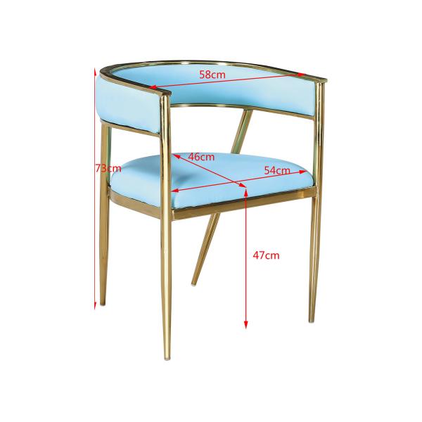 Modern Furniture 54cm 73cm Armrest Fake Leather Dining Chairs