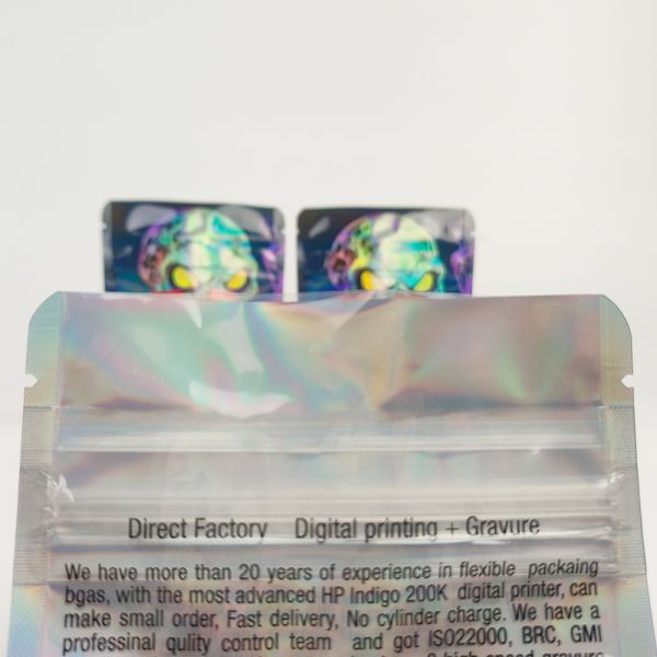 Premium Custom Printed Matte Stand up Ziplock Mylar Bags Resealable Smell Proof Food Grade Pouch for Candy Snacks Edibles 3.5g