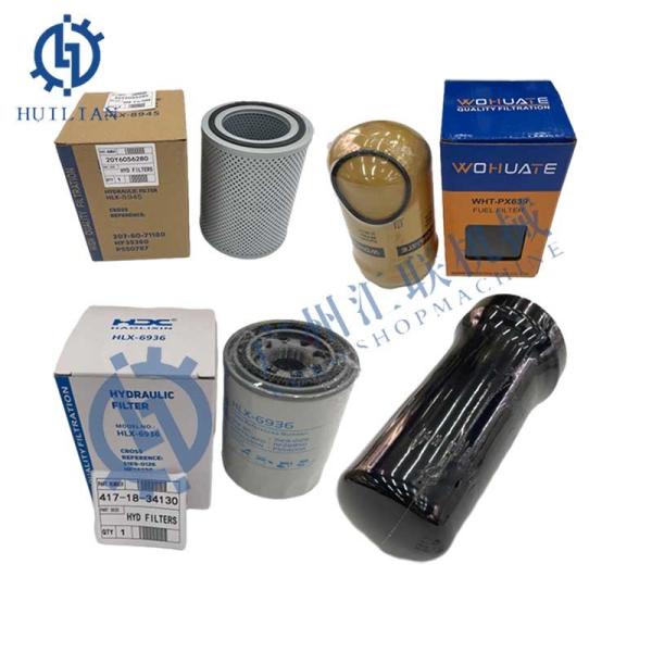 20Y6056280 Filtros de motor 417-18-34130 418-18-34160 419-60-35153 Elementos hidráulicos de filtro de óleo para escavadeira KOMATSU