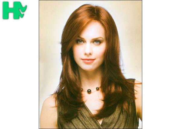 Natural Wave Medium Length Synthetic Hair Wigs For Elegance White Women