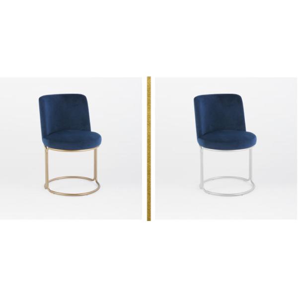 Unique Round Stainless Steel Base Velvet Dining Chair Golden chair for living room