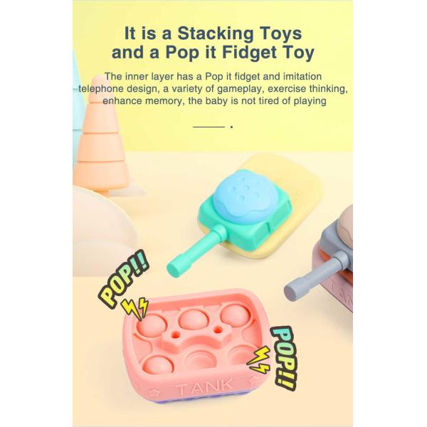 Non Toxic Baby Silicone Toys Tank 0 To 24 Months Age Infant Pink