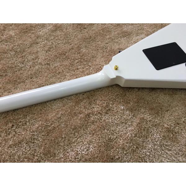jackson custom guitar White color Golden hardwares Blocks inlay on rosewood fingerboard flying v electric guitar 6 strin