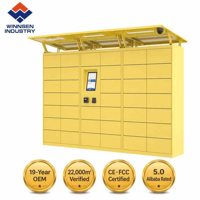 Winnsen 24/7 Outdoor Smart Parcel Locker with Galvanized Steel and Integrated Camera for Office Park