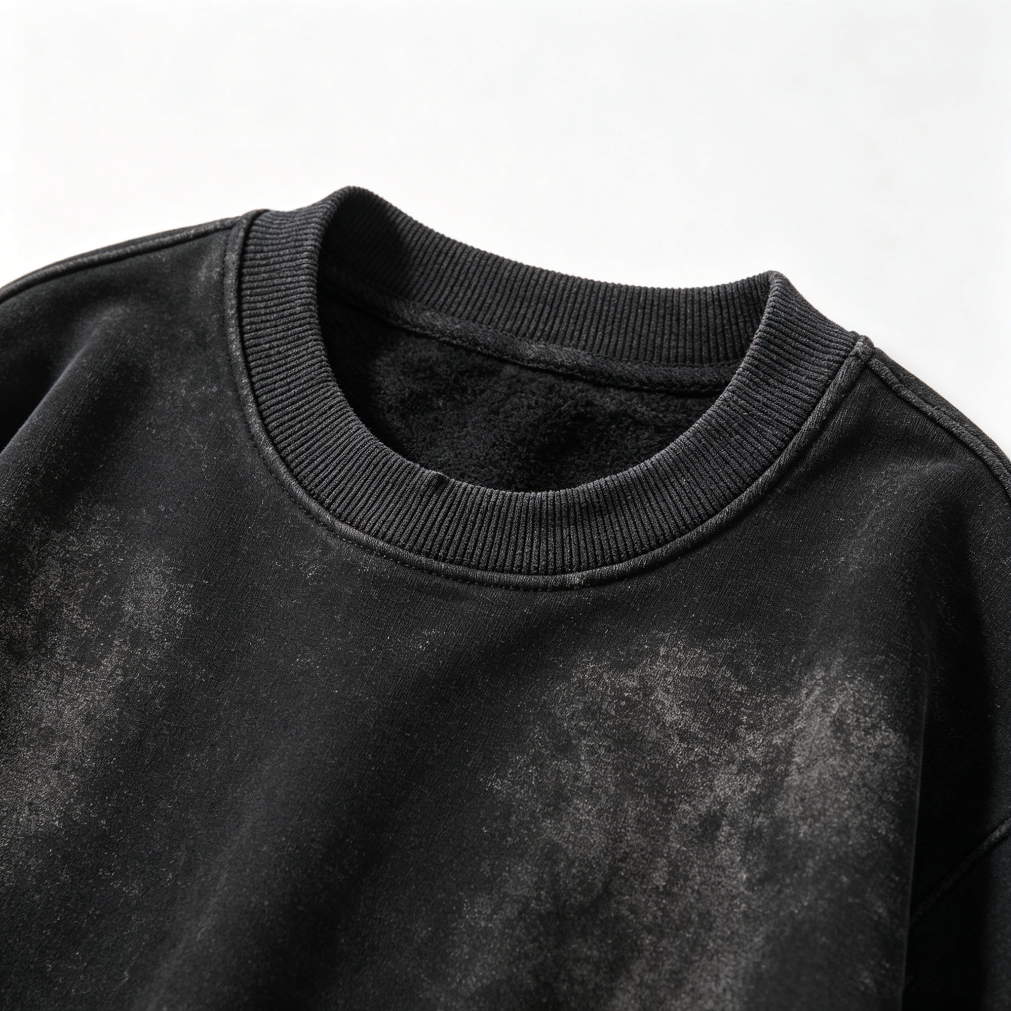 Loose Fleece Lined Hoodie Permanganate Washed Crew Neck Streetwear 351GSM - 400GSM