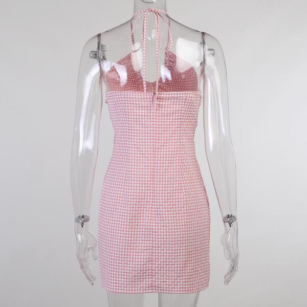 Backless Halter Neck Strap Backless 76cm Sexy Women Dresses